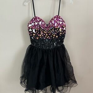 Dave & Johnny Black and Pink Prom/Cosplay Formal Tulle Dress